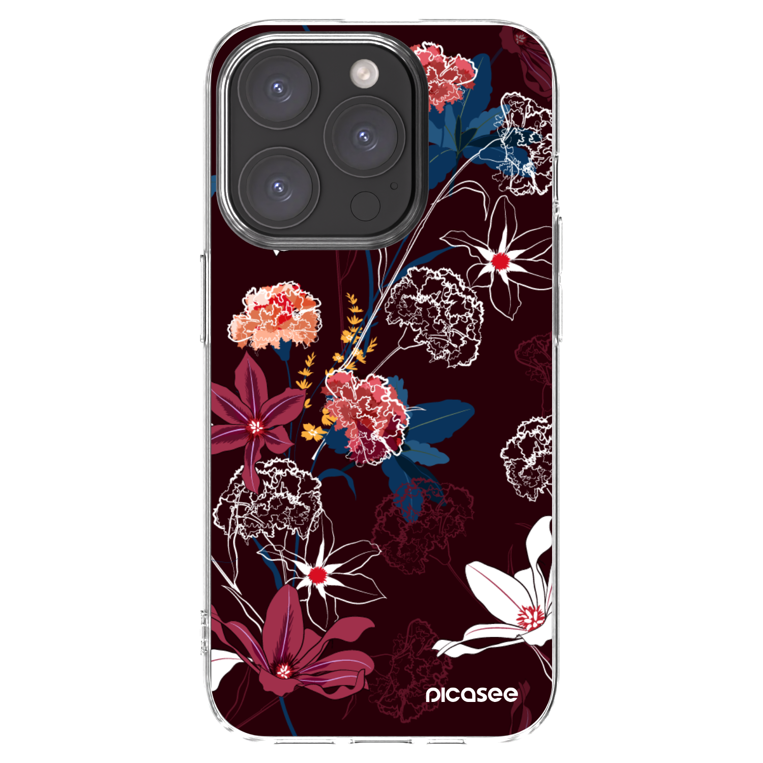 Picasee silikonska prozirna maskica za Apple iPhone 15 Pro - Dark Meadow