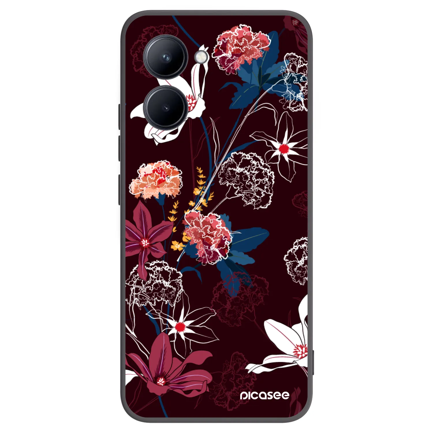 Picasee crna silikonska maskica za Realme C33 (2023) - Dark Meadow