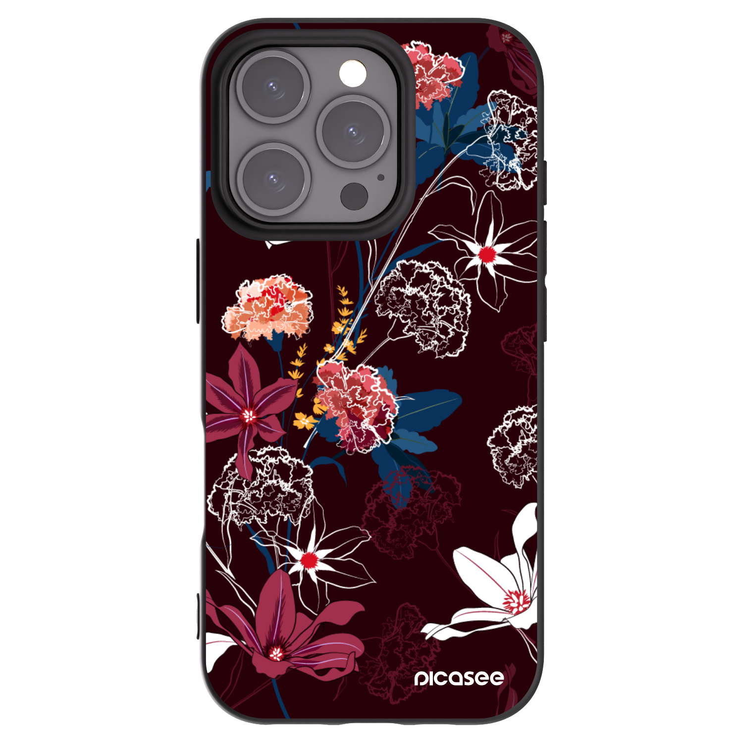Picasee crna silikonska maskica za Apple iPhone 16 Pro - Dark Meadow