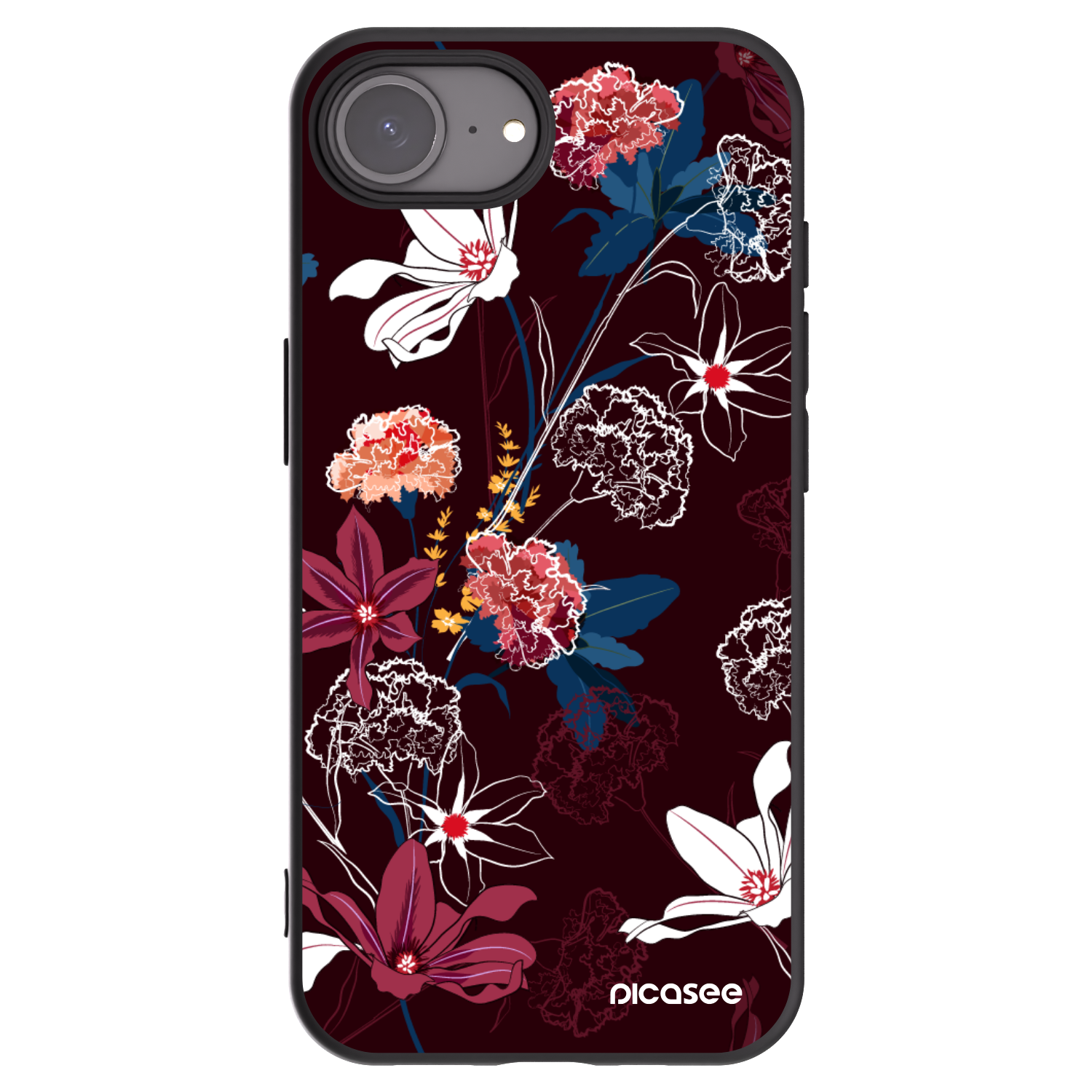 Picasee crna silikonska maskica za Apple iPhone 16e - Dark Meadow