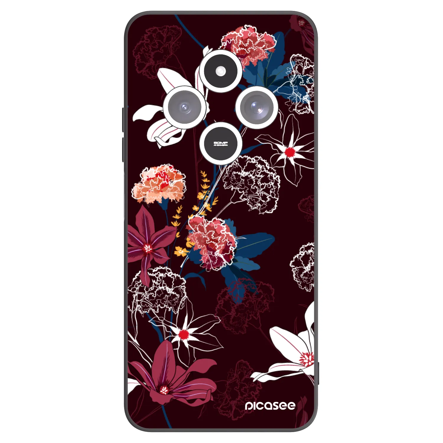 Picasee crna silikonska maskica za Xiaomi Redmi 14C - Dark Meadow