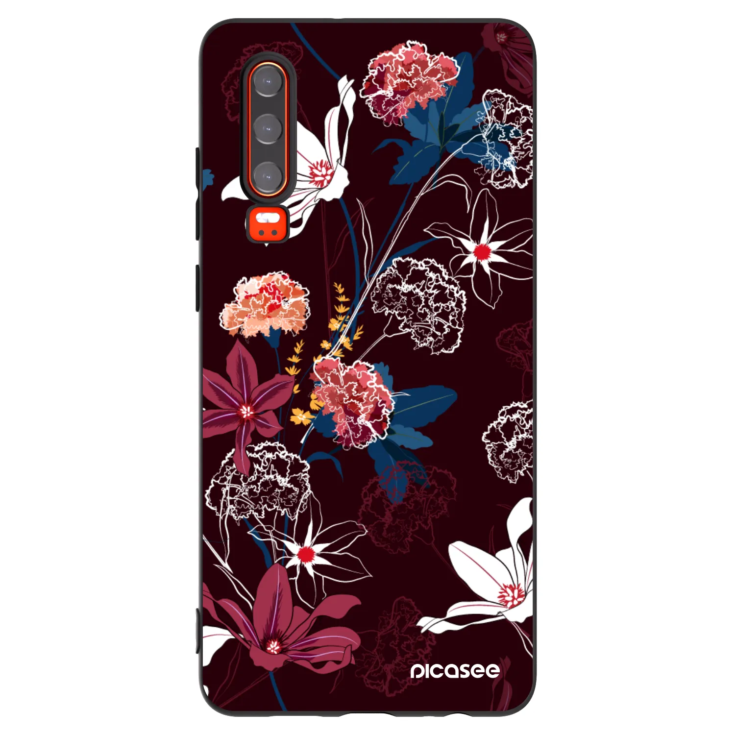 Picasee crna silikonska maskica za Huawei P30 - Dark Meadow