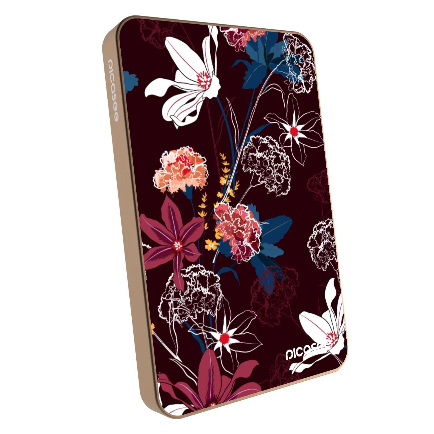 Picasee Prijenosni punjač s MagSafe 5 000 mAh Zlatni - Dark Meadow