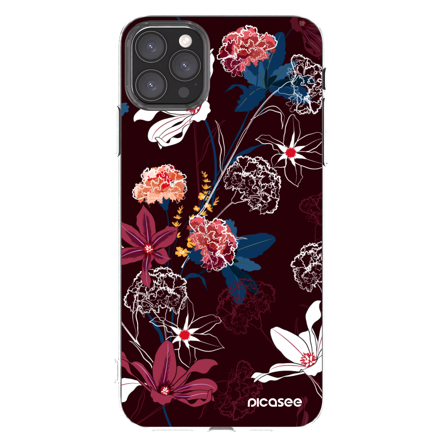 Picasee silikonska prozirna maskica za Apple iPhone 11 Pro Max - Dark Meadow
