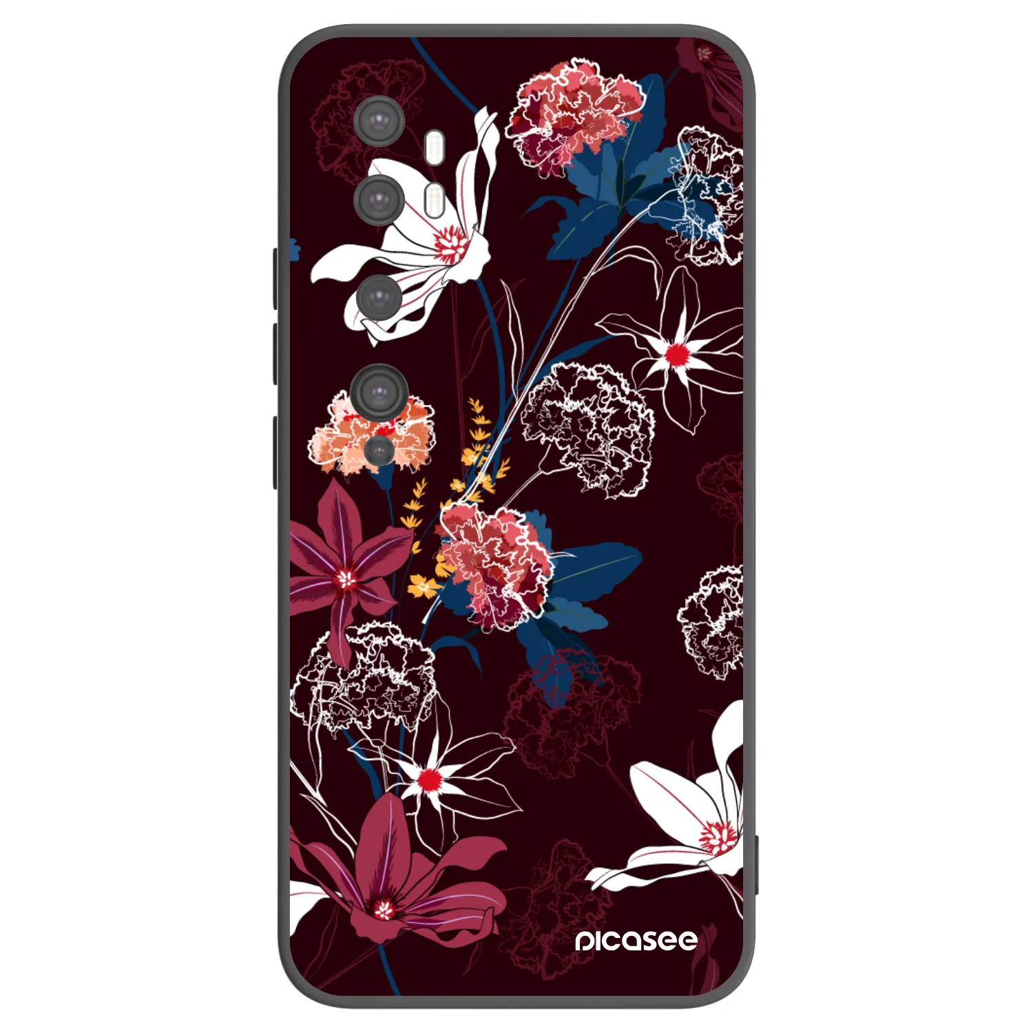 Picasee crna silikonska maskica za Xiaomi Mi Note 10 (Pro) - Dark Meadow