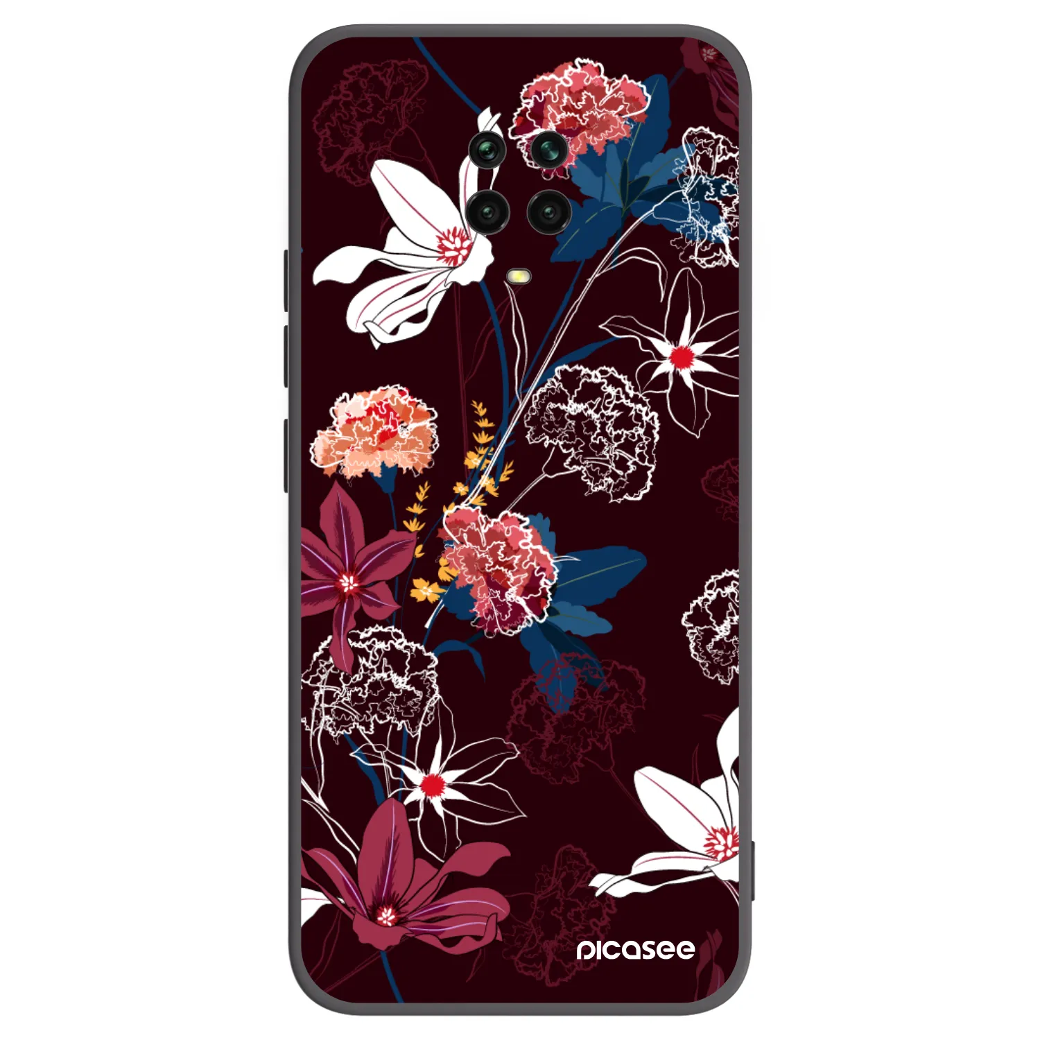 Picasee crna silikonska maskica za Xiaomi Redmi Note 9S - Dark Meadow