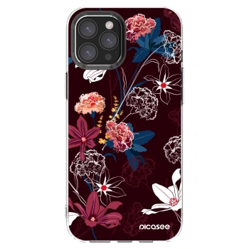 Picasee silikonska prozirna maskica za Apple iPhone 12 Pro Max - Dark Meadow