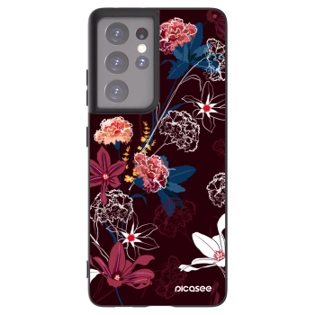 Picasee crna silikonska maskica za Samsung Galaxy S21 Ultra 5G G998B - Dark Meadow