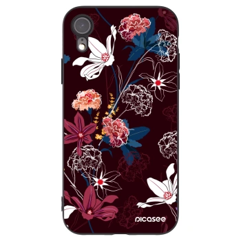 Picasee crna silikonska maskica za Apple iPhone XR - Dark Meadow