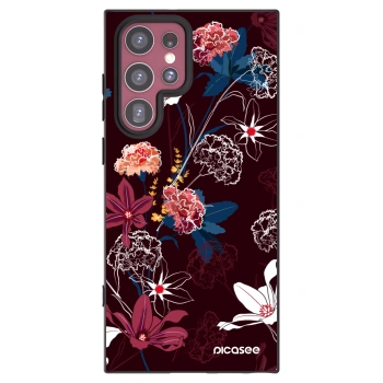 Picasee crna silikonska maskica za Samsung Galaxy S22 Ultra 5G - Dark Meadow