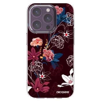 Picasee silikonska prozirna maskica za Apple iPhone 14 Pro - Dark Meadow