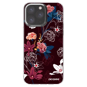 Picasee silikonska prozirna maskica za Apple iPhone 15 Pro Max - Dark Meadow