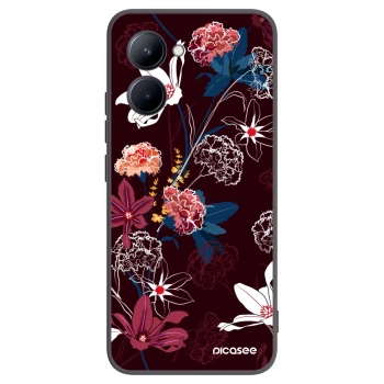 Picasee crna silikonska maskica za Realme C33 (2023) - Dark Meadow