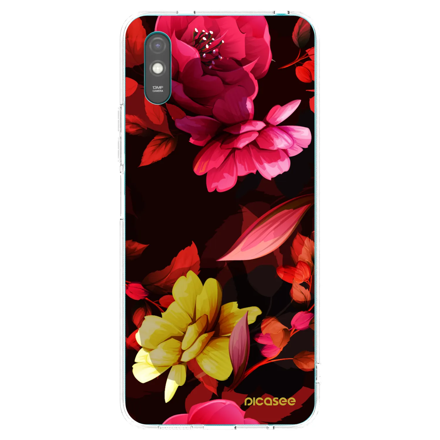 Picasee silikonska prozirna maskica za Xiaomi Redmi 9A - Dark Peonny