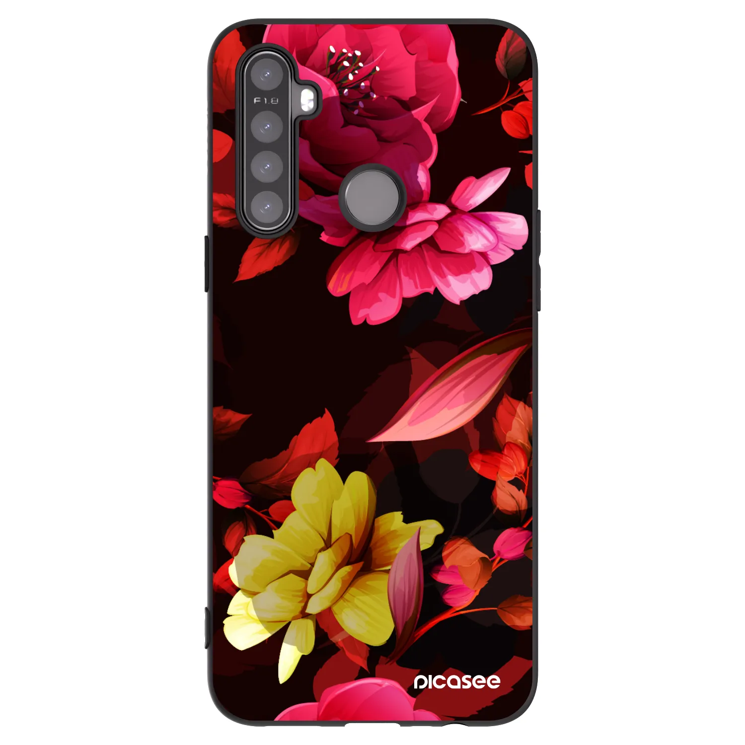 Picasee crna silikonska maskica za Realme 6i - Dark Peonny