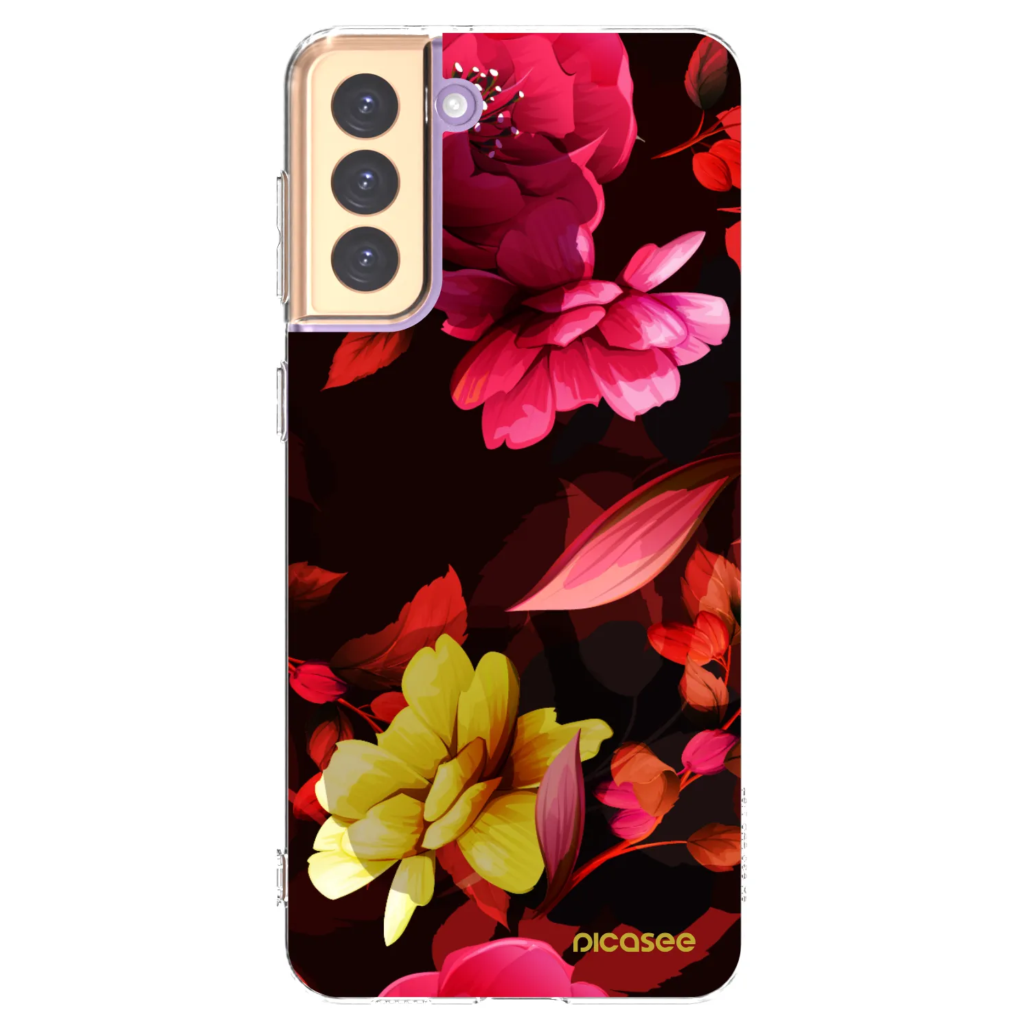 Picasee silikonska prozirna maskica za Samsung Galaxy S21+ 5G G996F - Dark Peonny