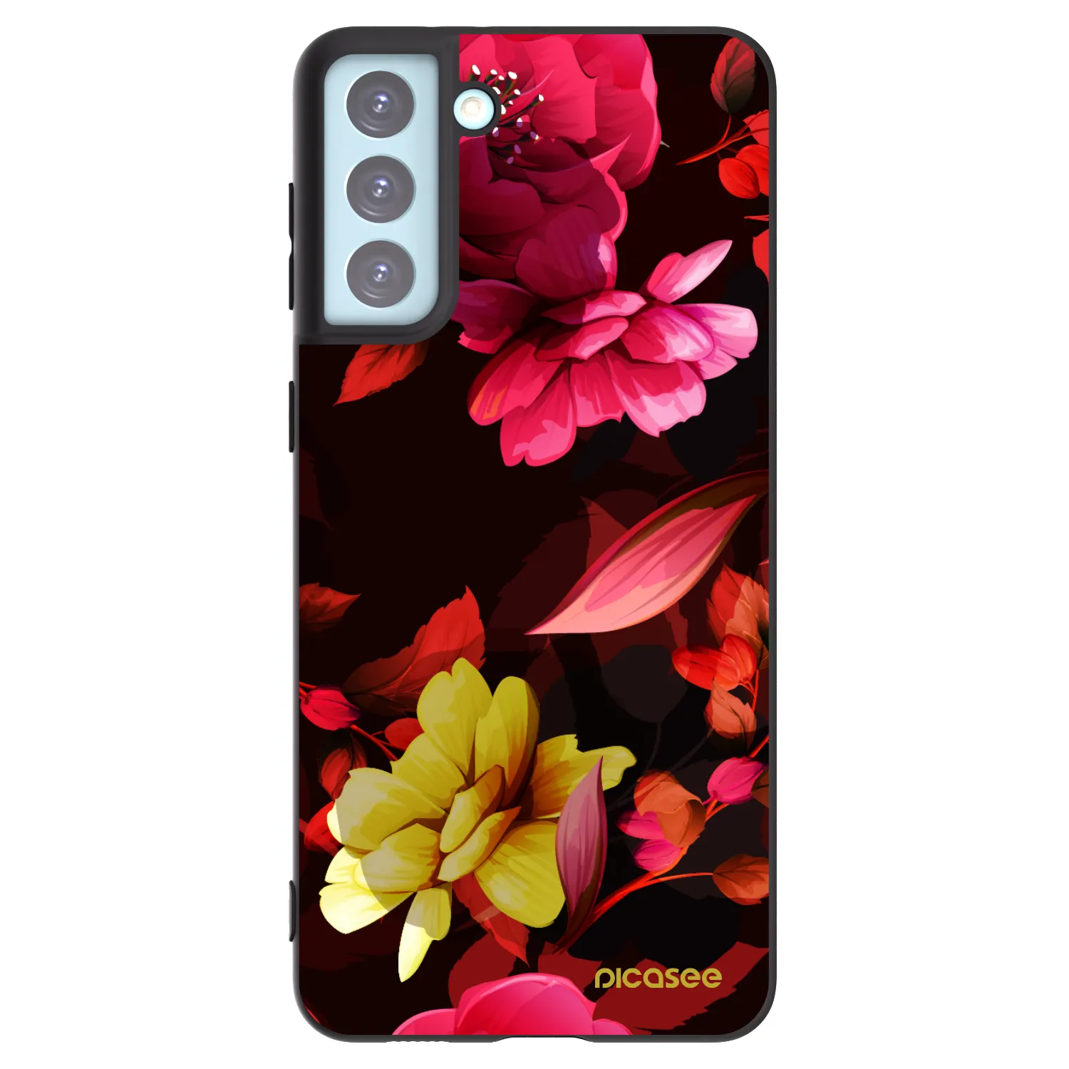 Picasee crna silikonska maskica za Samsung Galaxy S21+ 5G G996F - Dark Peonny