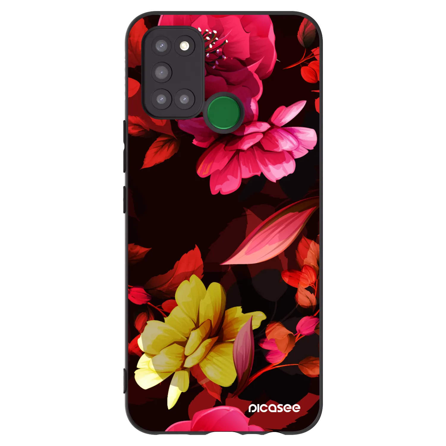 Picasee crna silikonska maskica za Realme 7i - Dark Peonny