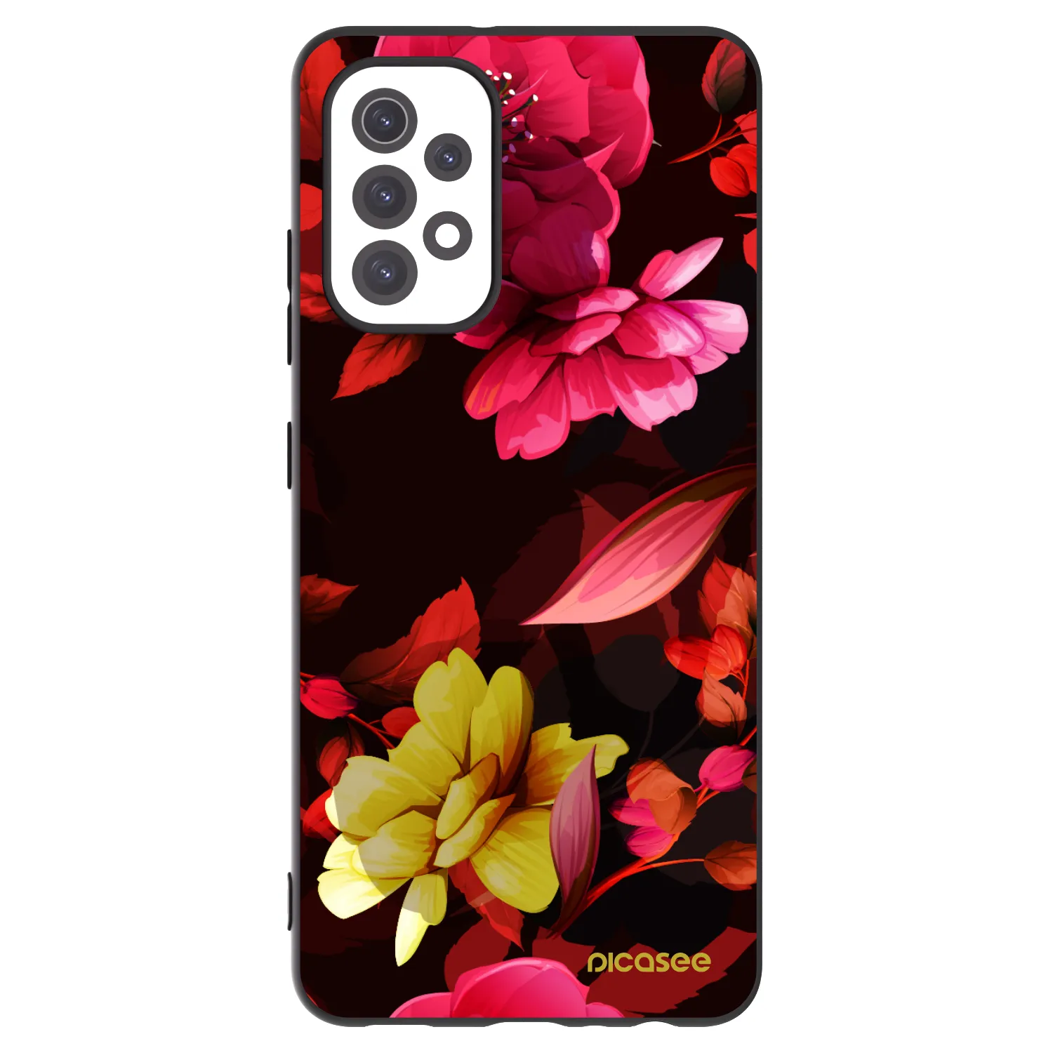 Picasee crna silikonska maskica za Samsung Galaxy A32 5G A326B - Dark Peonny