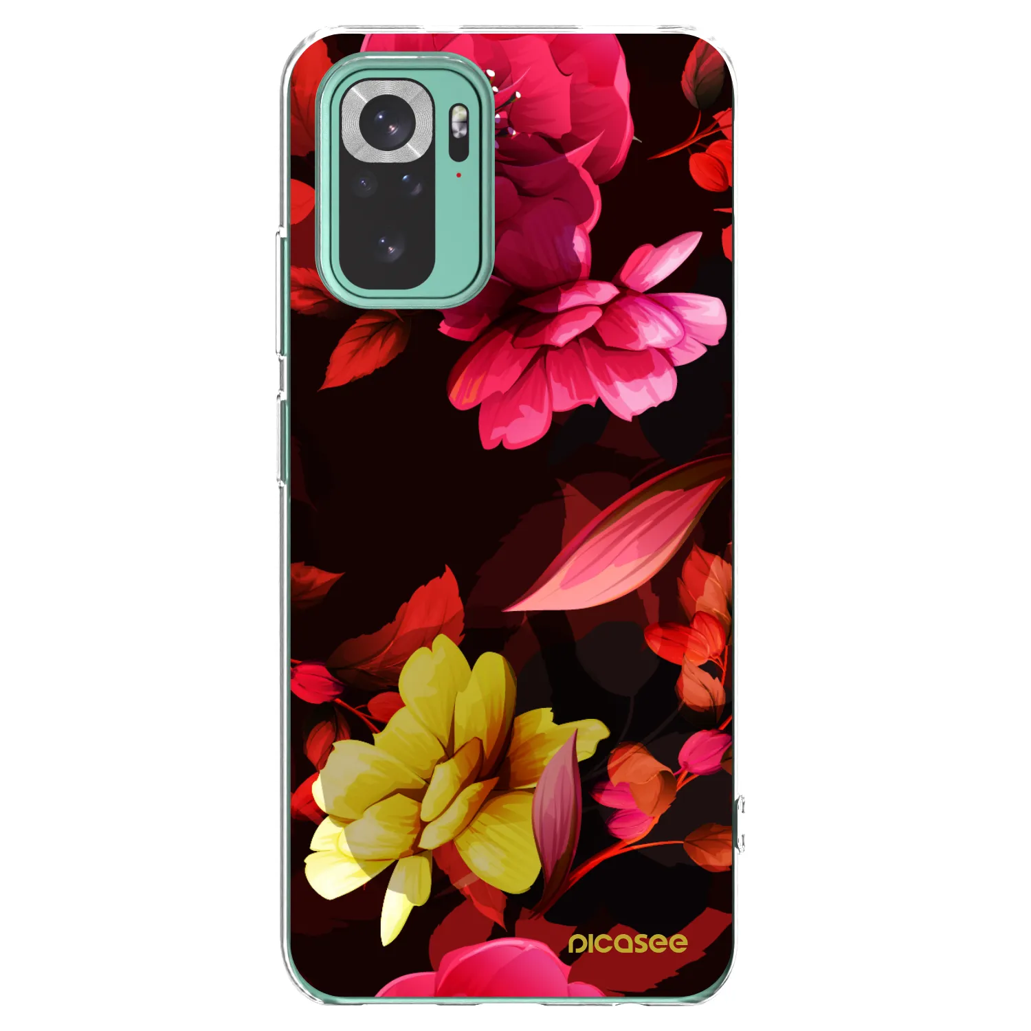 Picasee silikonska prozirna maskica za Xiaomi Redmi Note 10 Pro - Dark Peonny