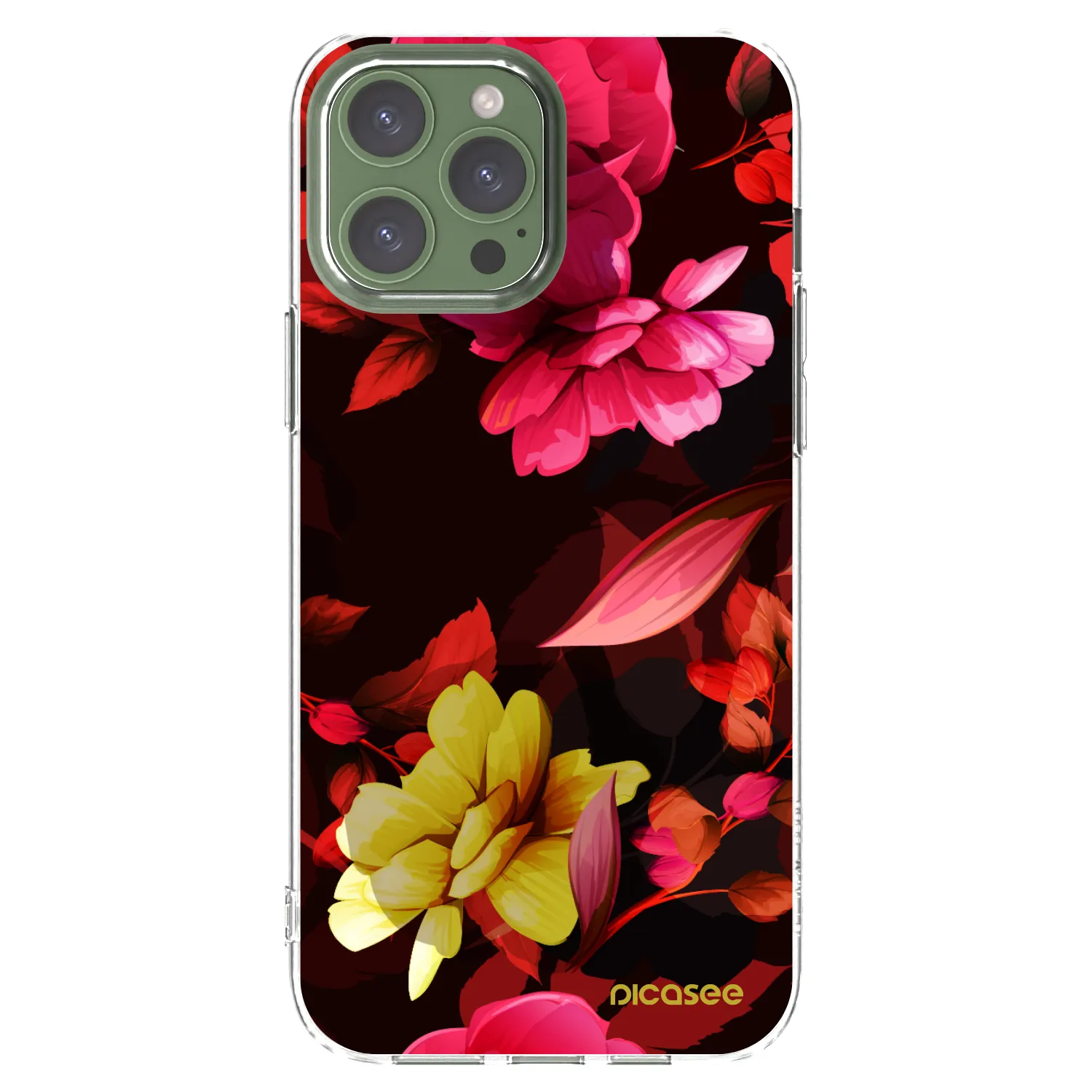 Picasee silikonska prozirna maskica za Apple iPhone 13 Pro Max - Dark Peonny