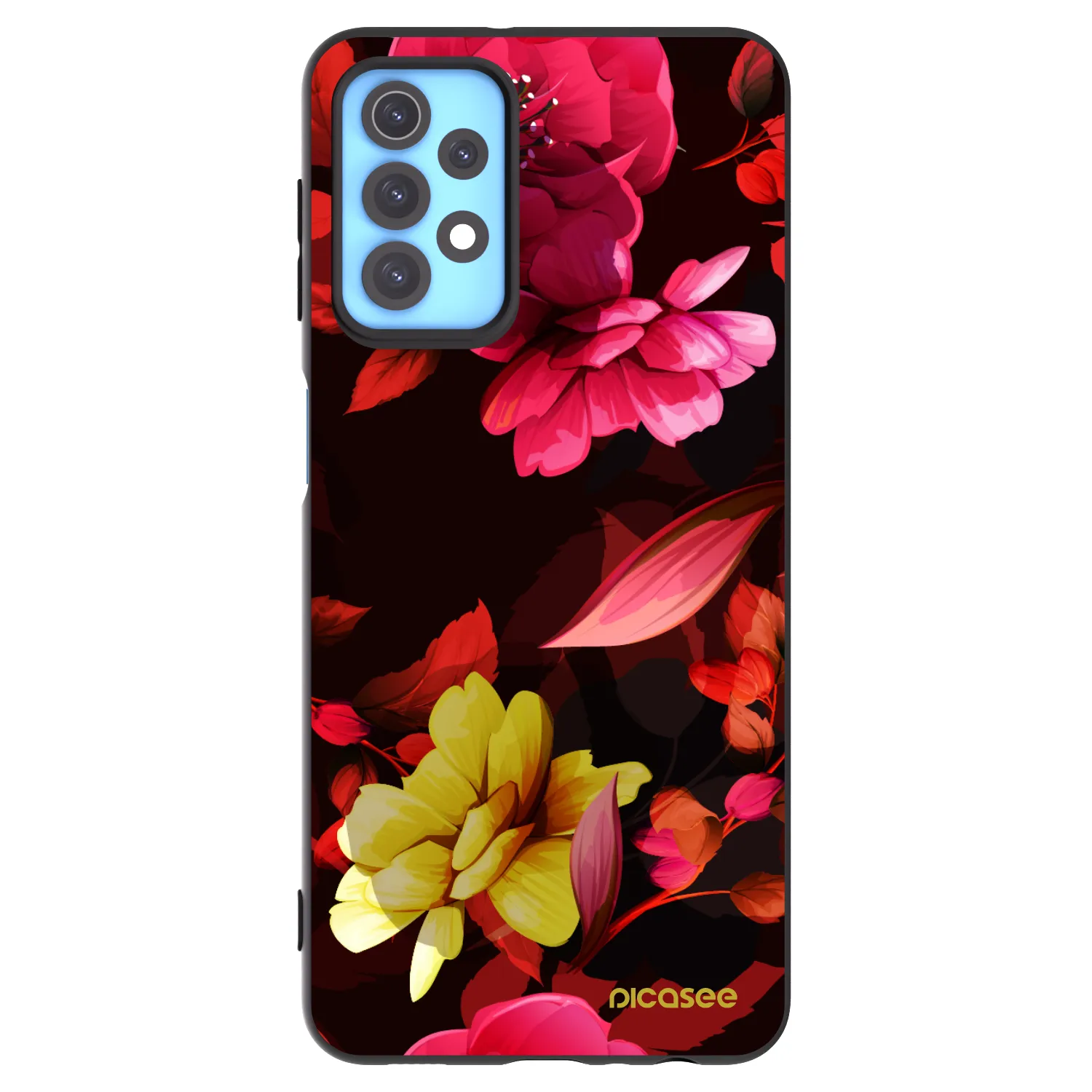 Picasee crna silikonska maskica za Samsung Galaxy A32 4G SM-A325F - Dark Peonny