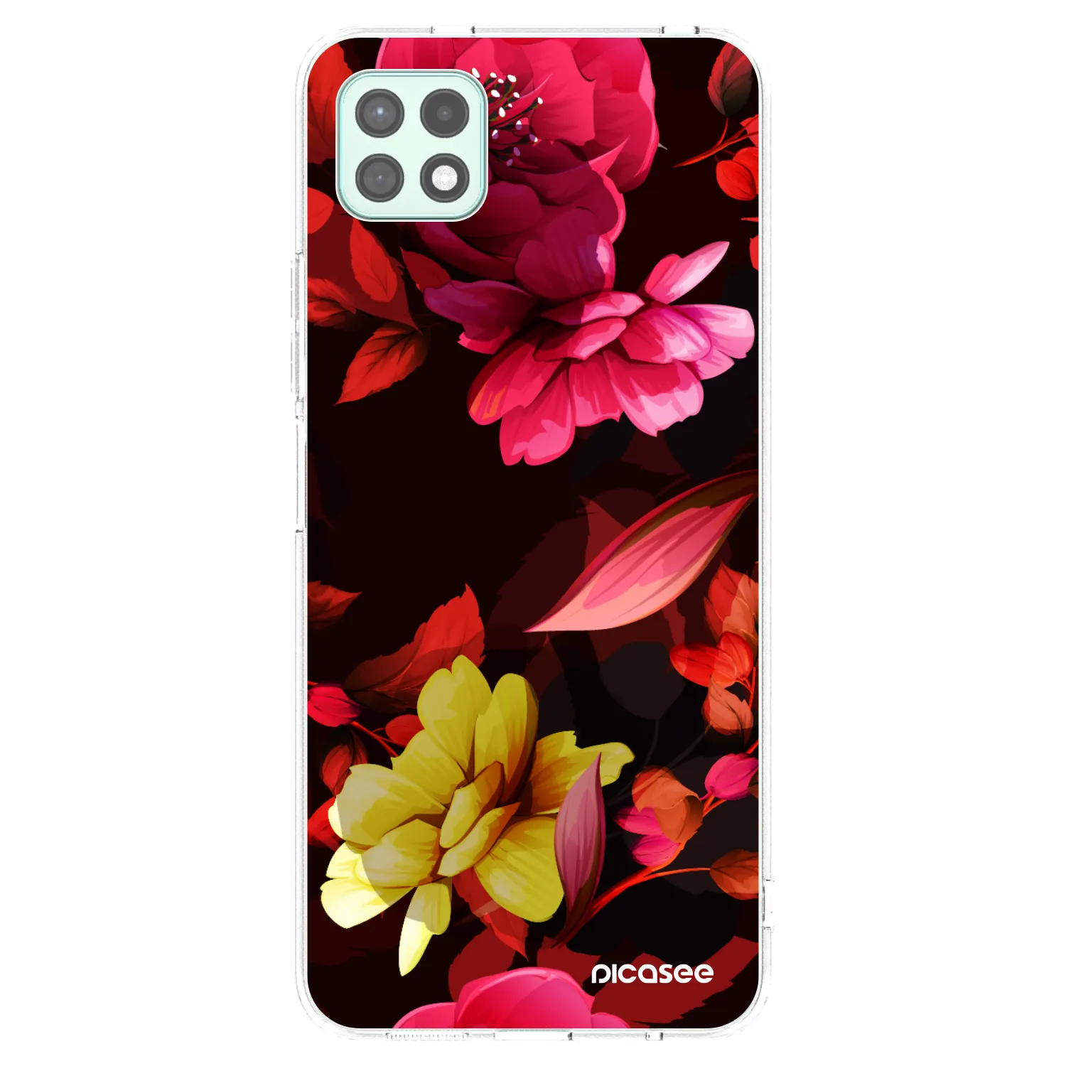 Picasee silikonska prozirna maskica za Samsung Galaxy A22 A226B 5G - Dark Peonny