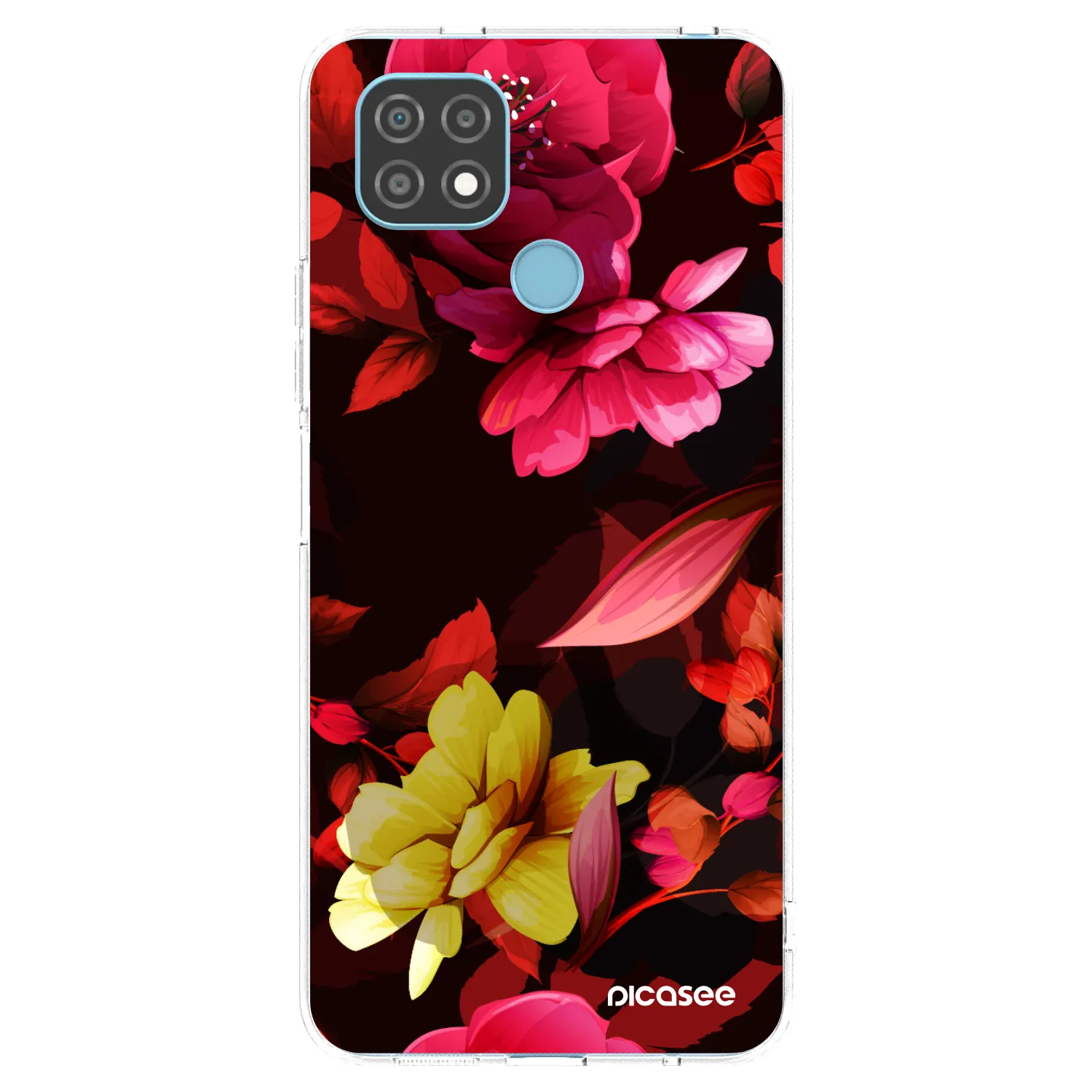 Picasee silikonska prozirna maskica za Realme C21 - Dark Peonny