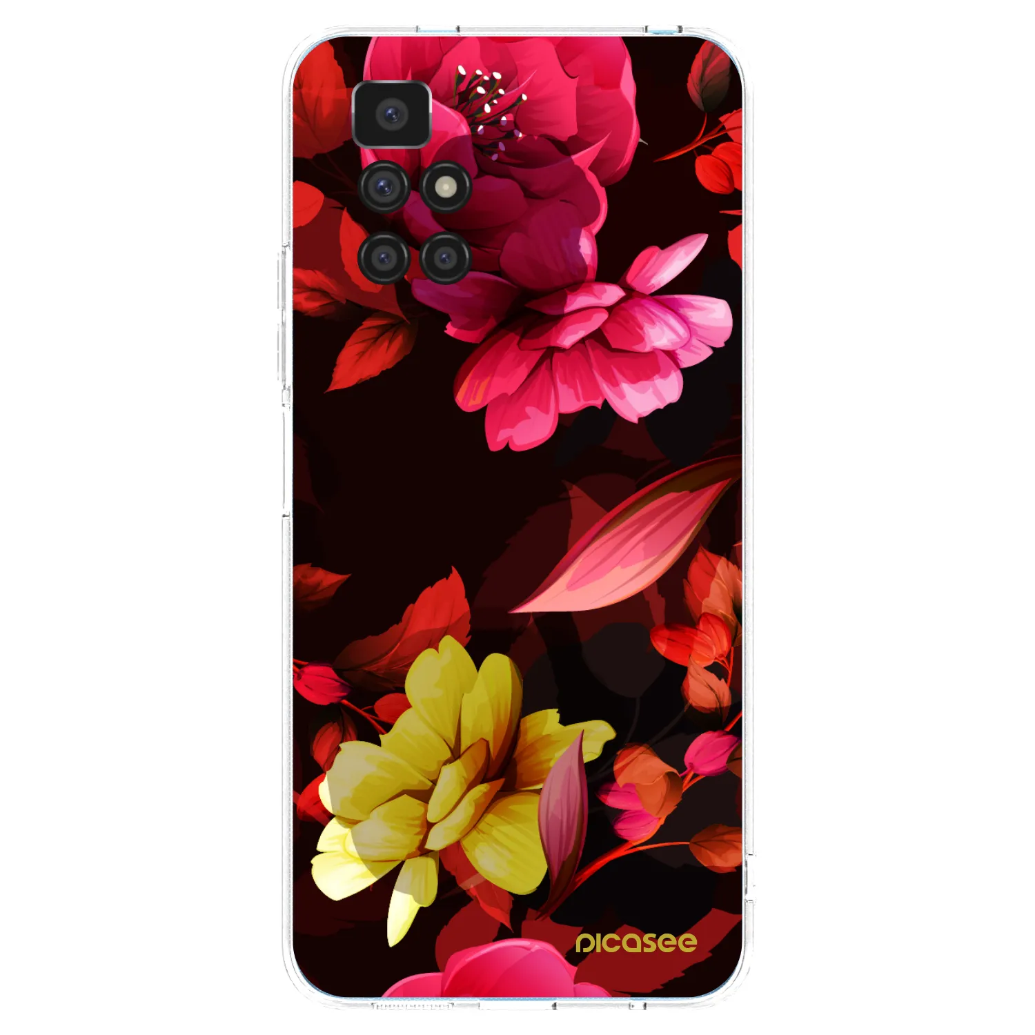 Picasee silikonska prozirna maskica za Xiaomi Redmi 10 - Dark Peonny