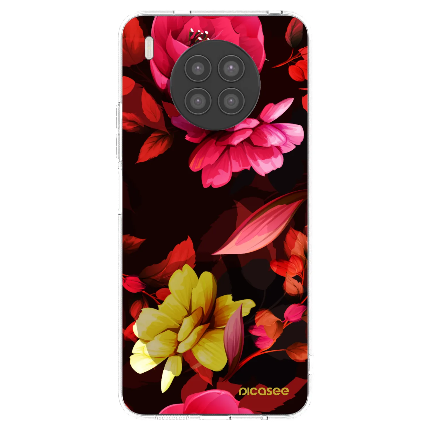 Picasee silikonska prozirna maskica za Huawei Nova 8i - Dark Peonny