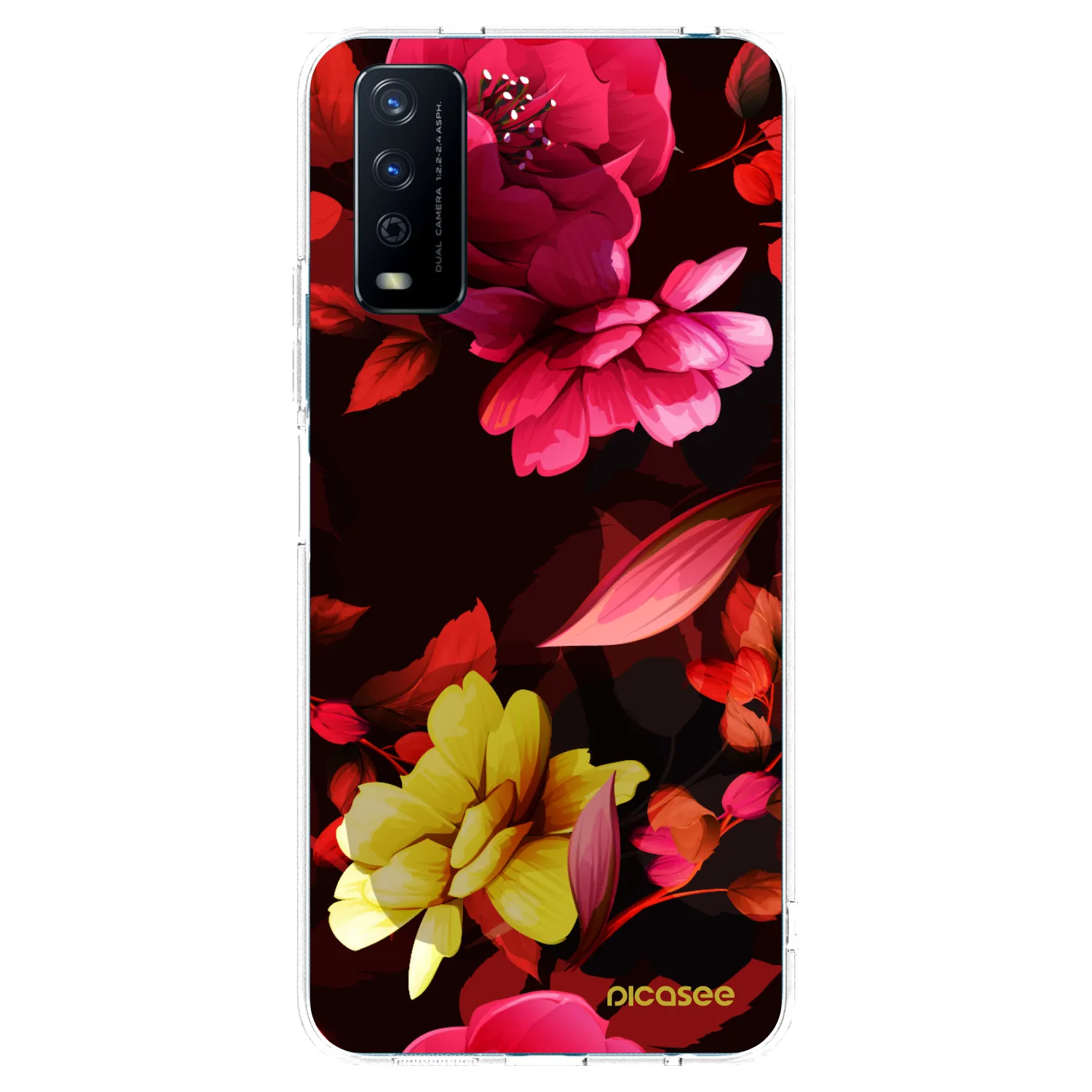 Picasee silikonska prozirna maskica za Vivo Y11s - Dark Peonny