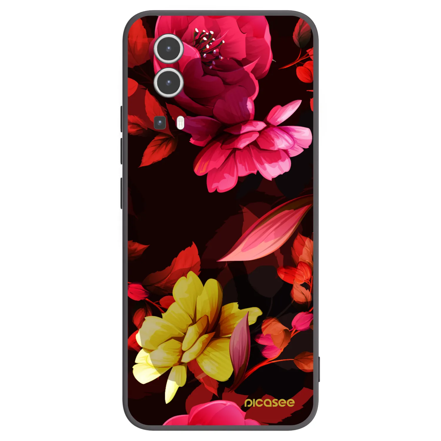 Picasee crna silikonska maskica za Vivo Y72 5G - Dark Peonny