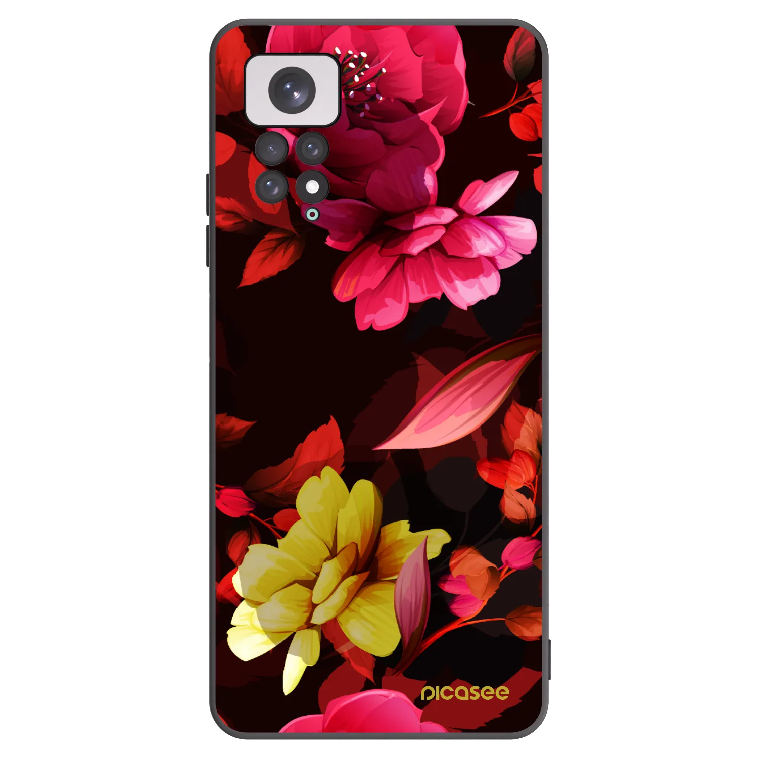 Picasee crna silikonska maskica za Xiaomi Redmi Note 11 - Dark Peonny