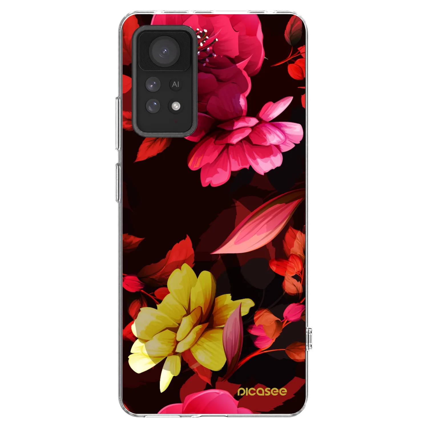 Picasee silikonska prozirna maskica za Xiaomi Redmi Note 11 Pro - Dark Peonny