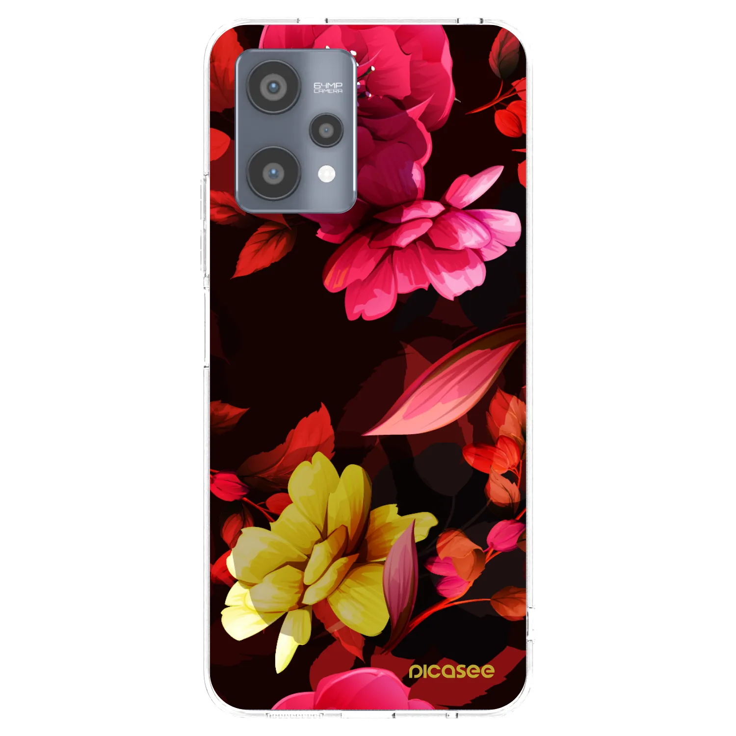 Picasee silikonska prozirna maskica za Realme 9 Pro 5G - Dark Peonny