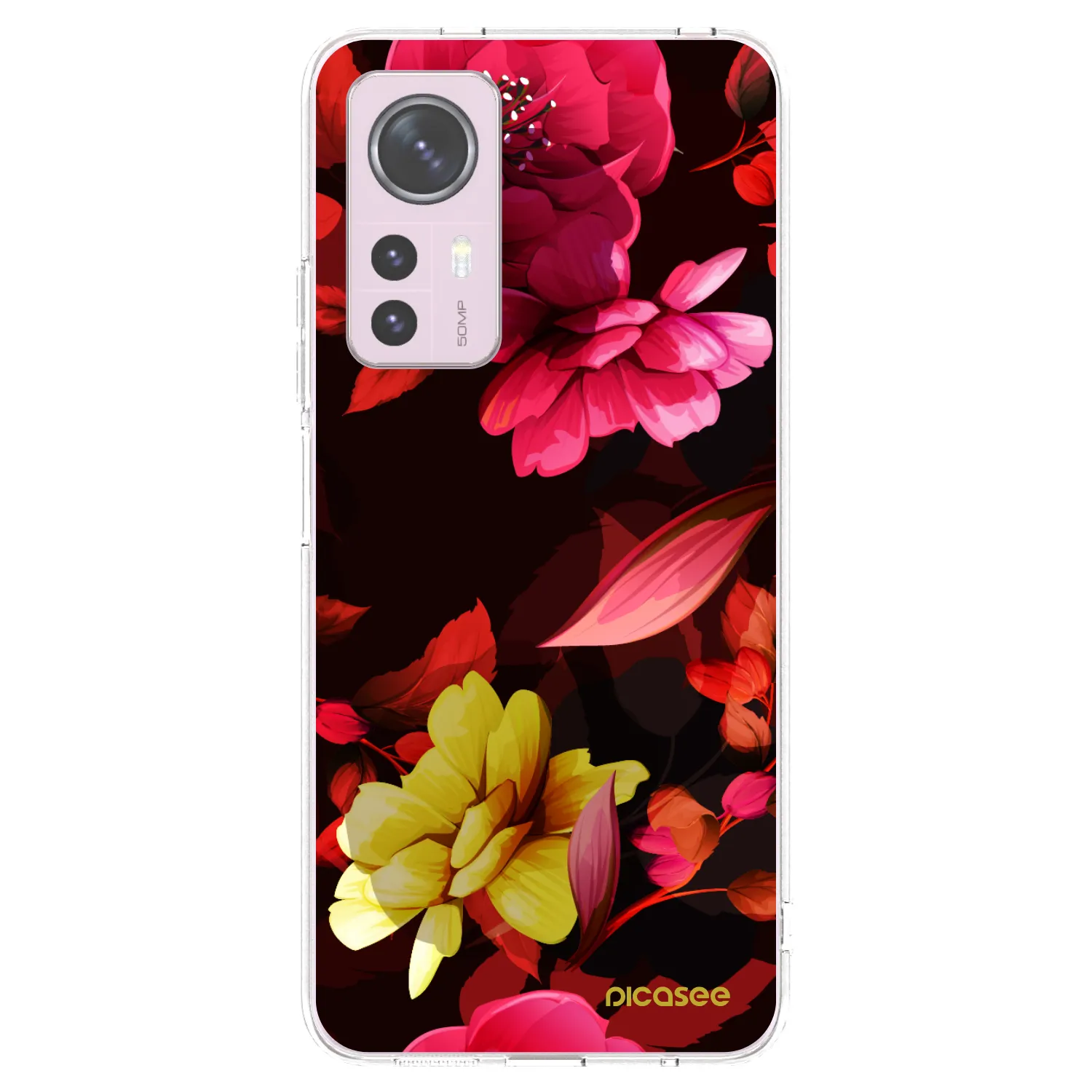 Picasee silikonska prozirna maskica za Xiaomi 12 - Dark Peonny