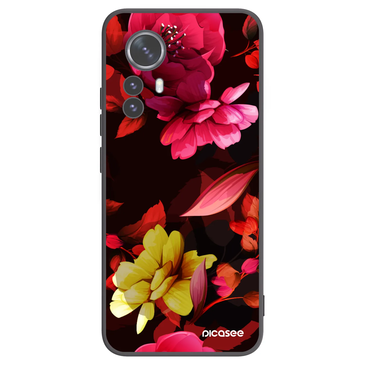 Picasee crna silikonska maskica za Xiaomi 12 Pro - Dark Peonny