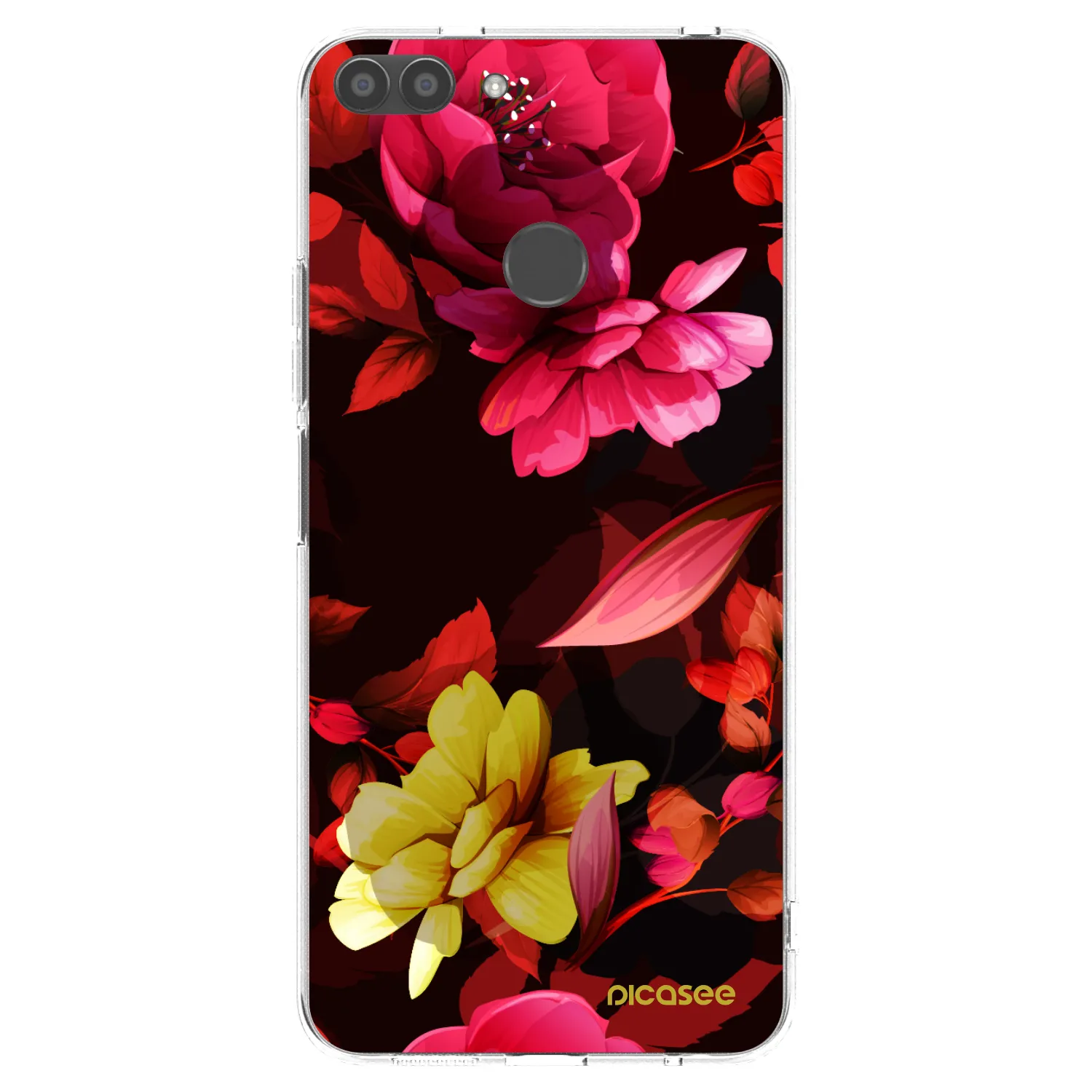 Picasee silikonska prozirna maskica za Huawei P Smart - Dark Peonny