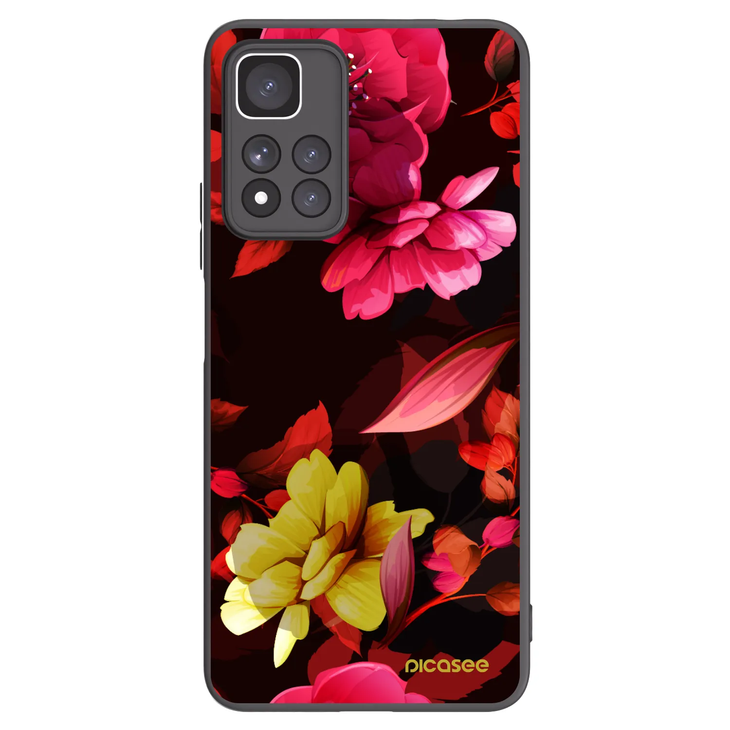 Picasee crna silikonska maskica za Xiaomi Redmi Note 11 Pro+ 5G - Dark Peonny