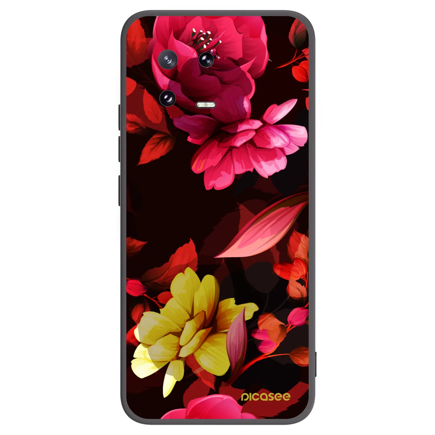 Picasee crna silikonska maskica za Xiaomi 13 Pro - Dark Peonny