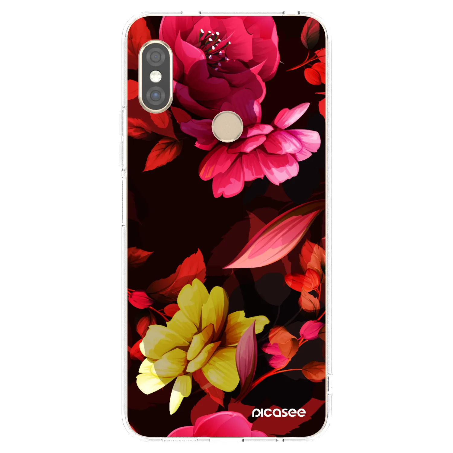 Picasee silikonska prozirna maskica za Xiaomi Redmi Note 5 Global - Dark Peonny