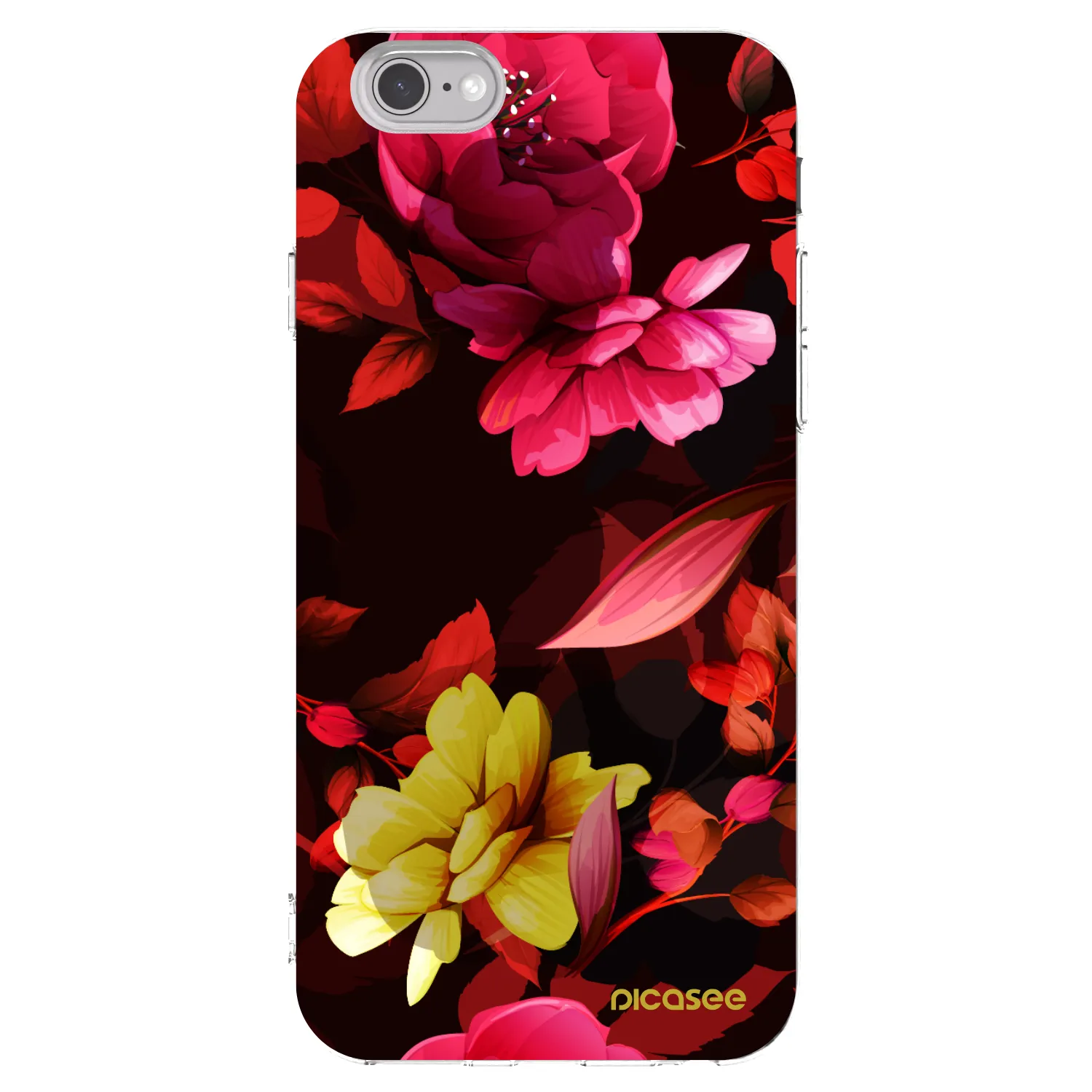 Picasee silikonska prozirna maskica za Apple iPhone 6/6S - Dark Peonny