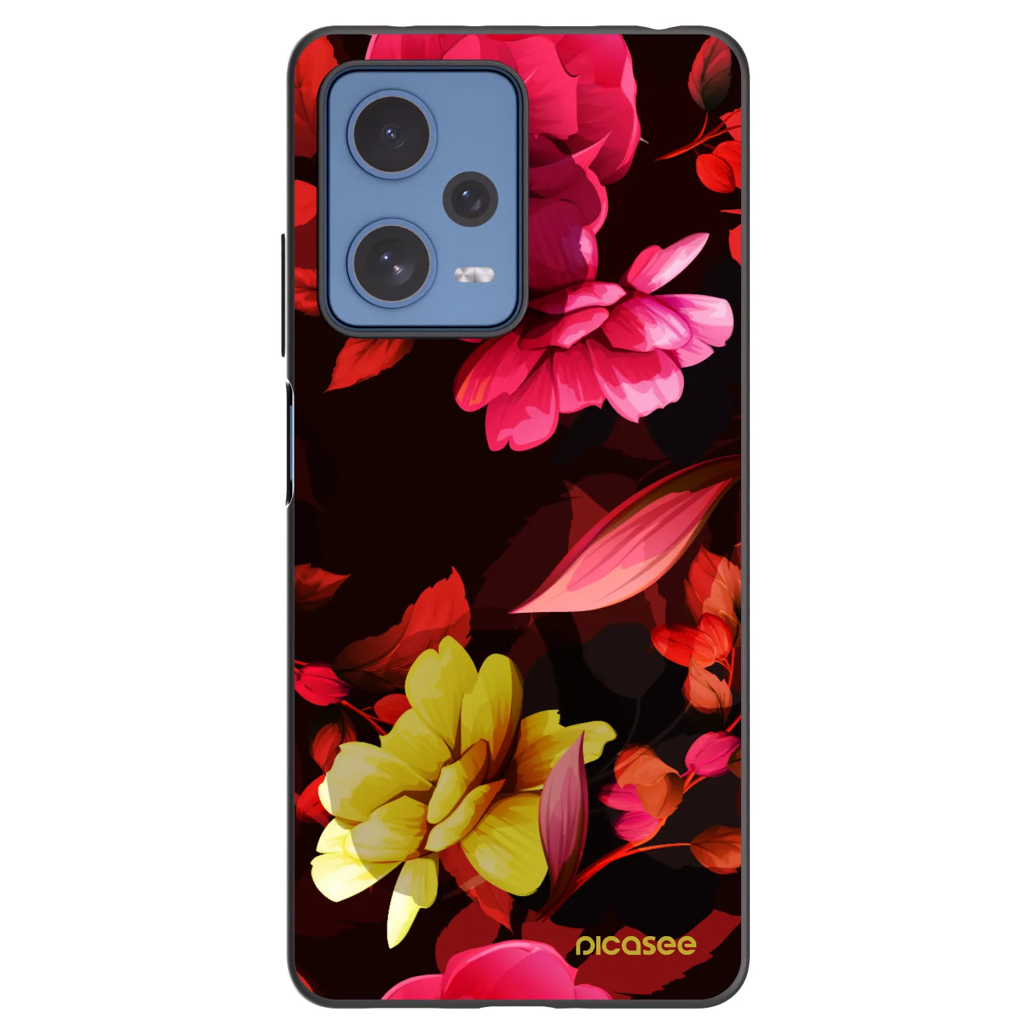 Picasee crna silikonska maskica za Xiaomi Redmi Note 12 Pro 5G - Dark Peonny