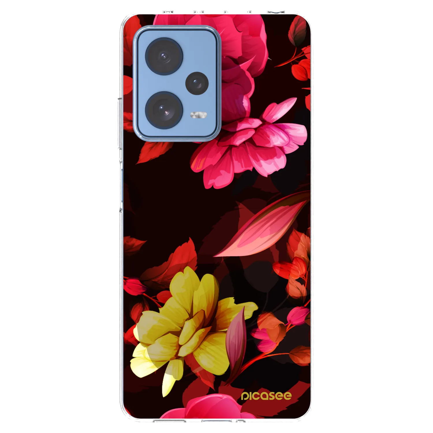 Picasee silikonska prozirna maskica za Xiaomi Redmi Note 12 Pro 5G - Dark Peonny