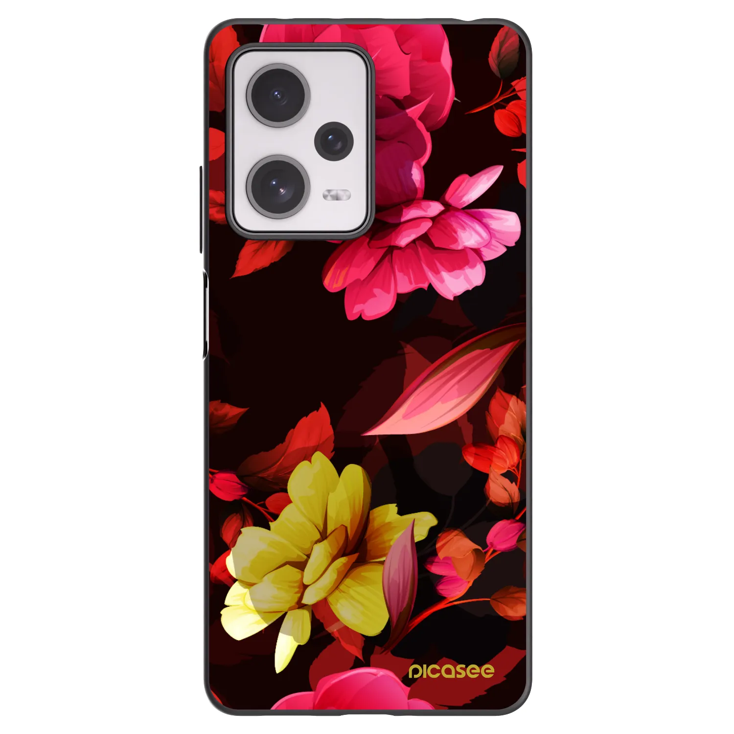Picasee crna silikonska maskica za Xiaomi Redmi Note 12 Pro+ 5G - Dark Peonny