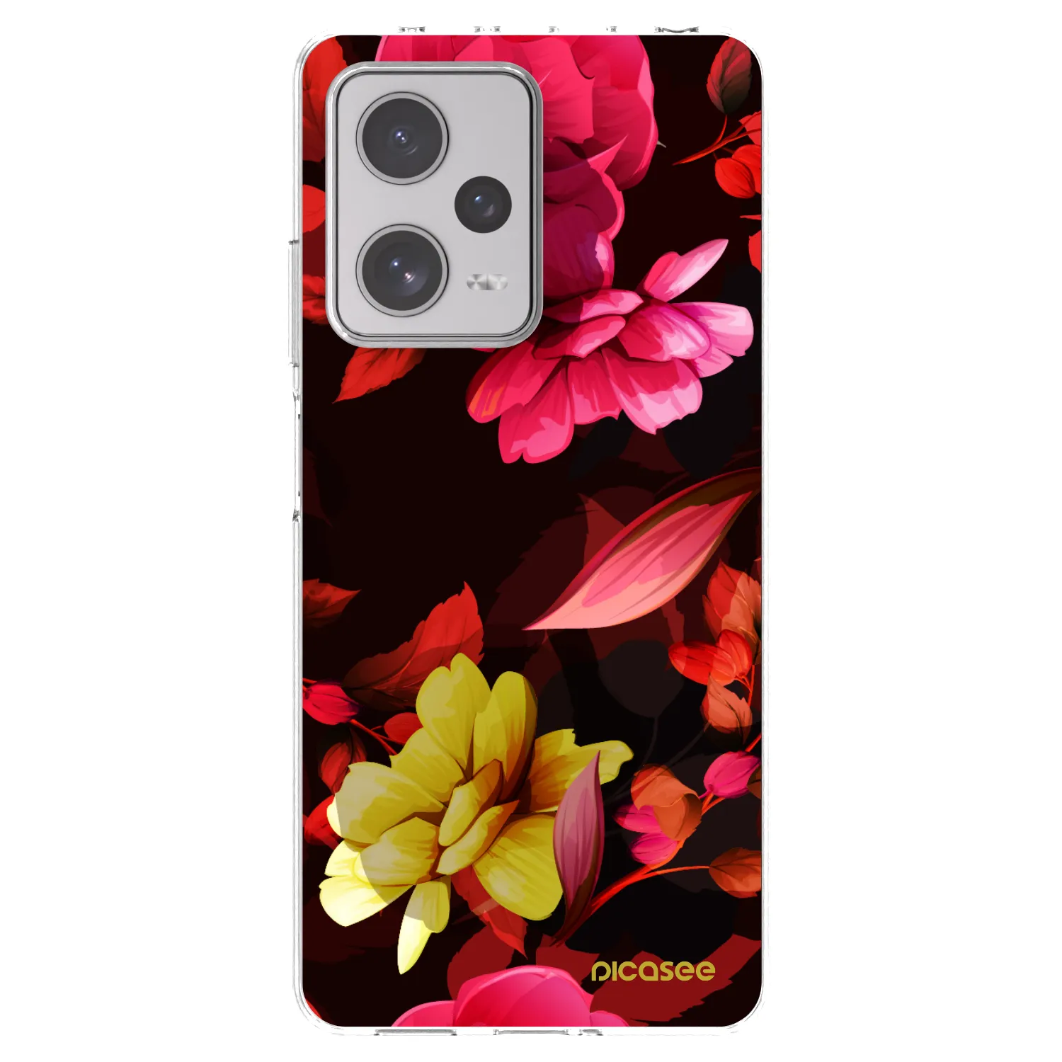Picasee silikonska prozirna maskica za Xiaomi Redmi Note 12 Pro+ 5G - Dark Peonny