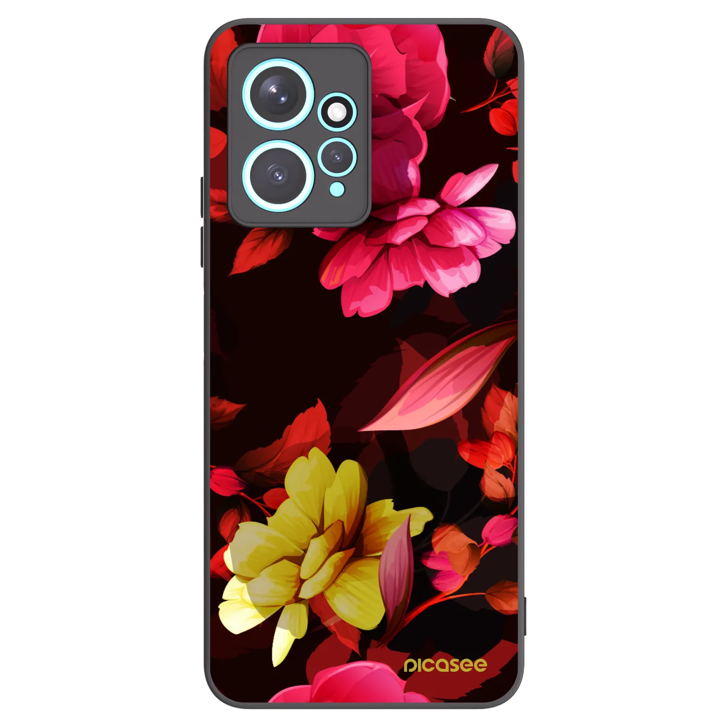 Picasee crna silikonska maskica za Xiaomi Redmi Note 12 4G - Dark Peonny