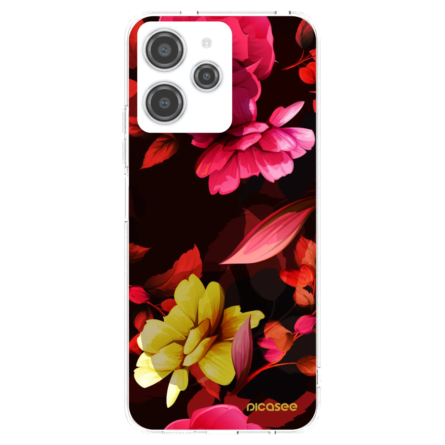Picasee silikonska prozirna maskica za Xiaomi Redmi 12 4G - Dark Peonny