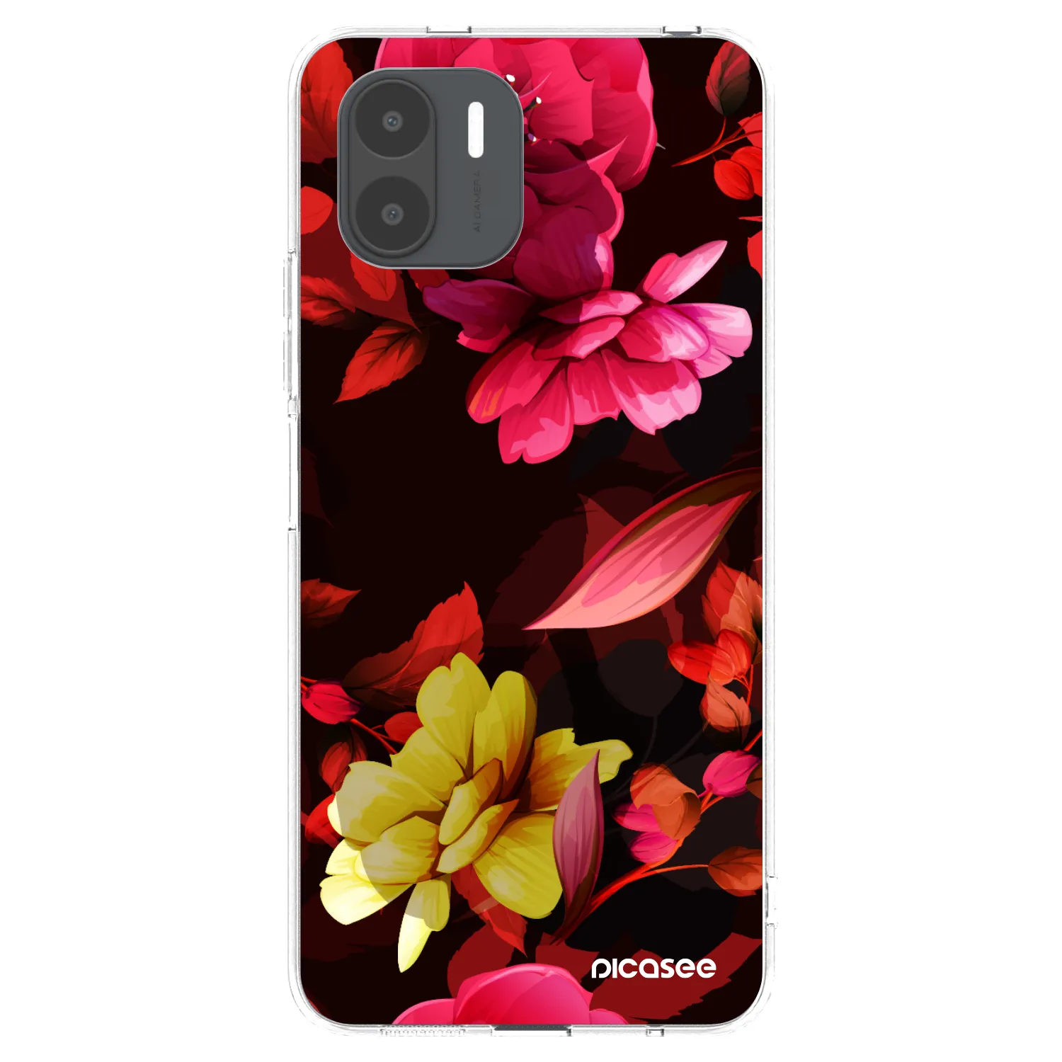 Picasee silikonska prozirna maskica za Xiaomi Redmi A2 - Dark Peonny