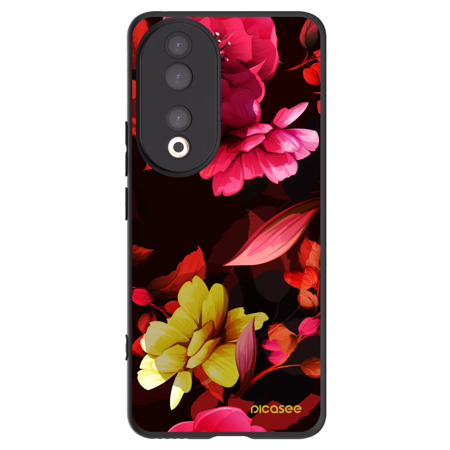 Picasee crna silikonska maskica za Honor 90 5G - Dark Peonny